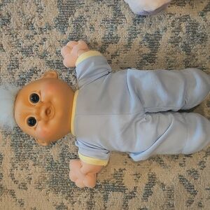 Vintage Russ Baby Troll Doll "12 Inches Blue Hair Pajamas Blue Eyes